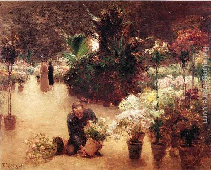 Flower Mart painting - Theodore Clement Steele Flower Mart art painting